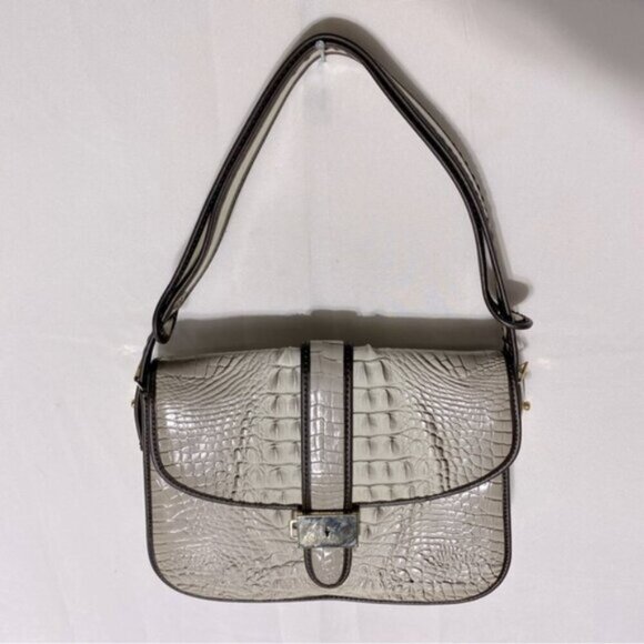 Vintage Reptile Embossed Faux Leather Purse Handbag Shoulder Bag - Picture 1 of 16